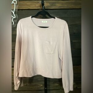 Madewell Light Pink Long-Sleeve Pocket Sweatshirt